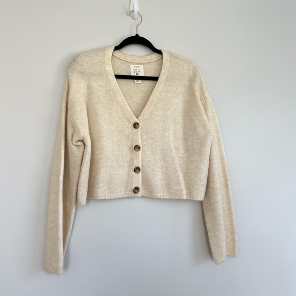 Billabong Short N Sweet Cropped Cardigan Sweater - Picture 1 of 8